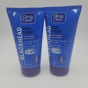 Clean & Clear Blackhead Scrub 2 Pk Daily Exfoliant Salicylic Acid 5 Oz BB 10/25